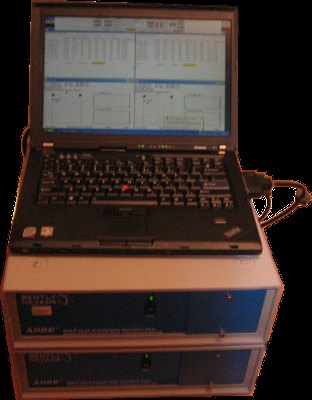 Bently Nevada ADRE 208 system with laptop and DAIU units